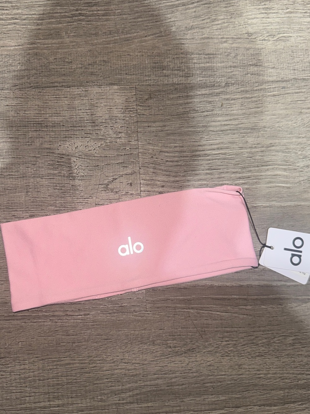 ALO Yoga Pink Kids Stretch Headband with Logo